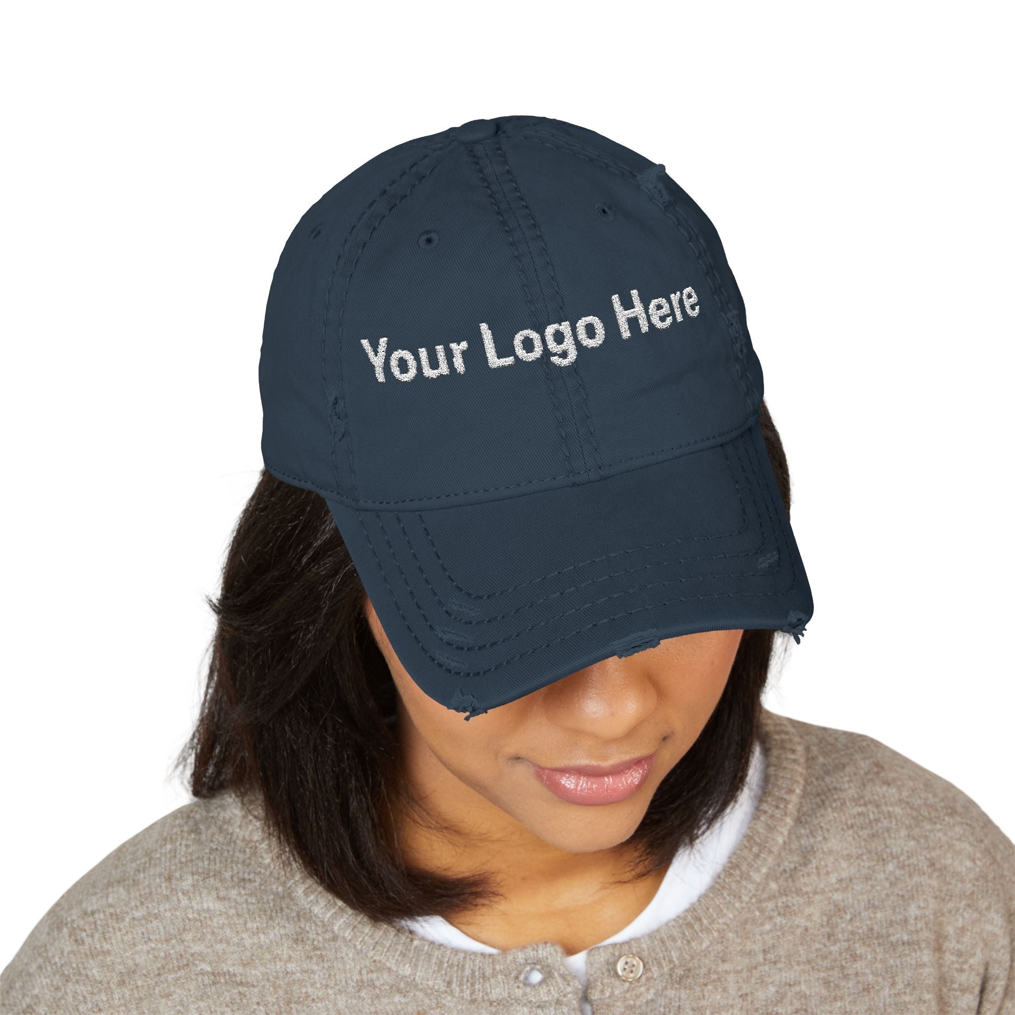 Distressed Embroidered Dad Hat